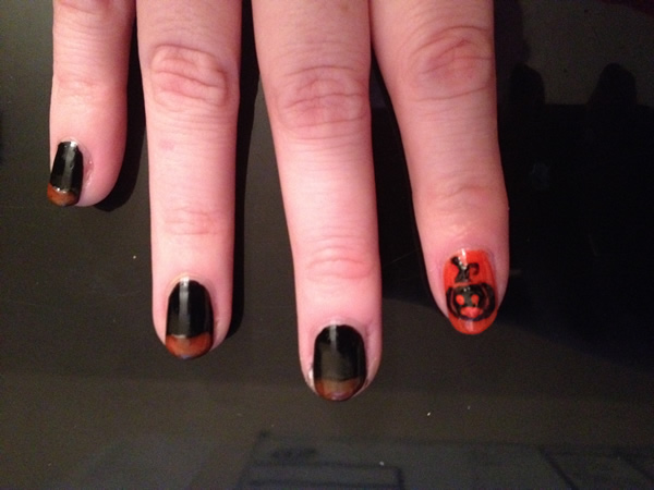 halloween pumpkin nail 10