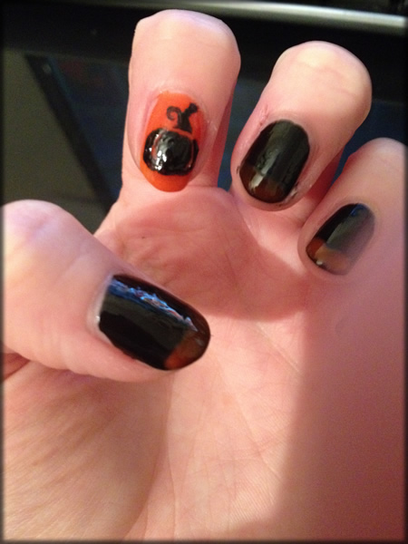 halloween pumpkin nail 7