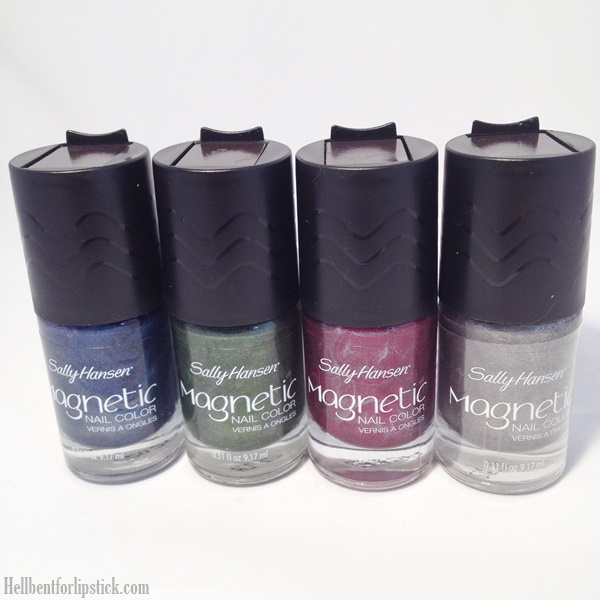 Sally Hansen Magnetic Nail Colour in Iconic Indigo, Electric Emerald, Red-y Response & Silver Elements
